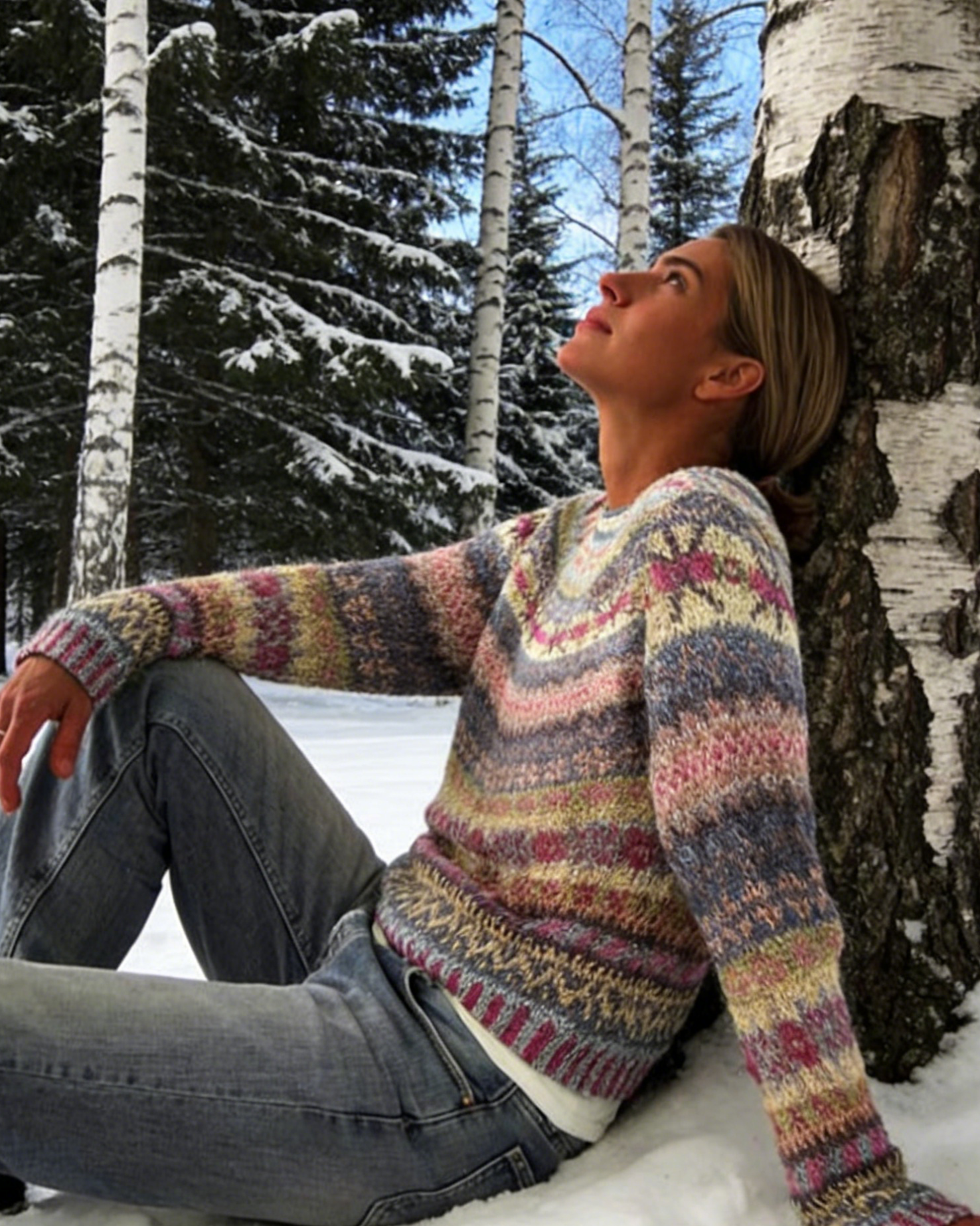 3D-Druck Vintage Fair Isle Sweatshirts Damen – Klassisches Jacquard Design, weicher Rundhals Size S-5XL