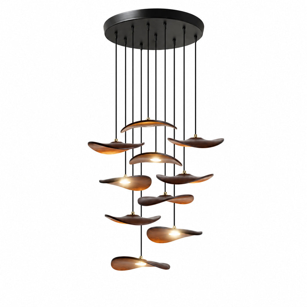 Gyre Wood Blade Chandelier