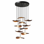 Gyre Wood Blade Chandelier