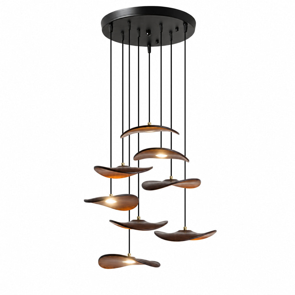 Gyre Wood Blade Chandelier