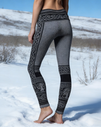 Viking Leggings Grau: 3D-Print Keltische Knoten, Blickdicht, Push Up Yoga-Hose Fit Größe S-5XL
