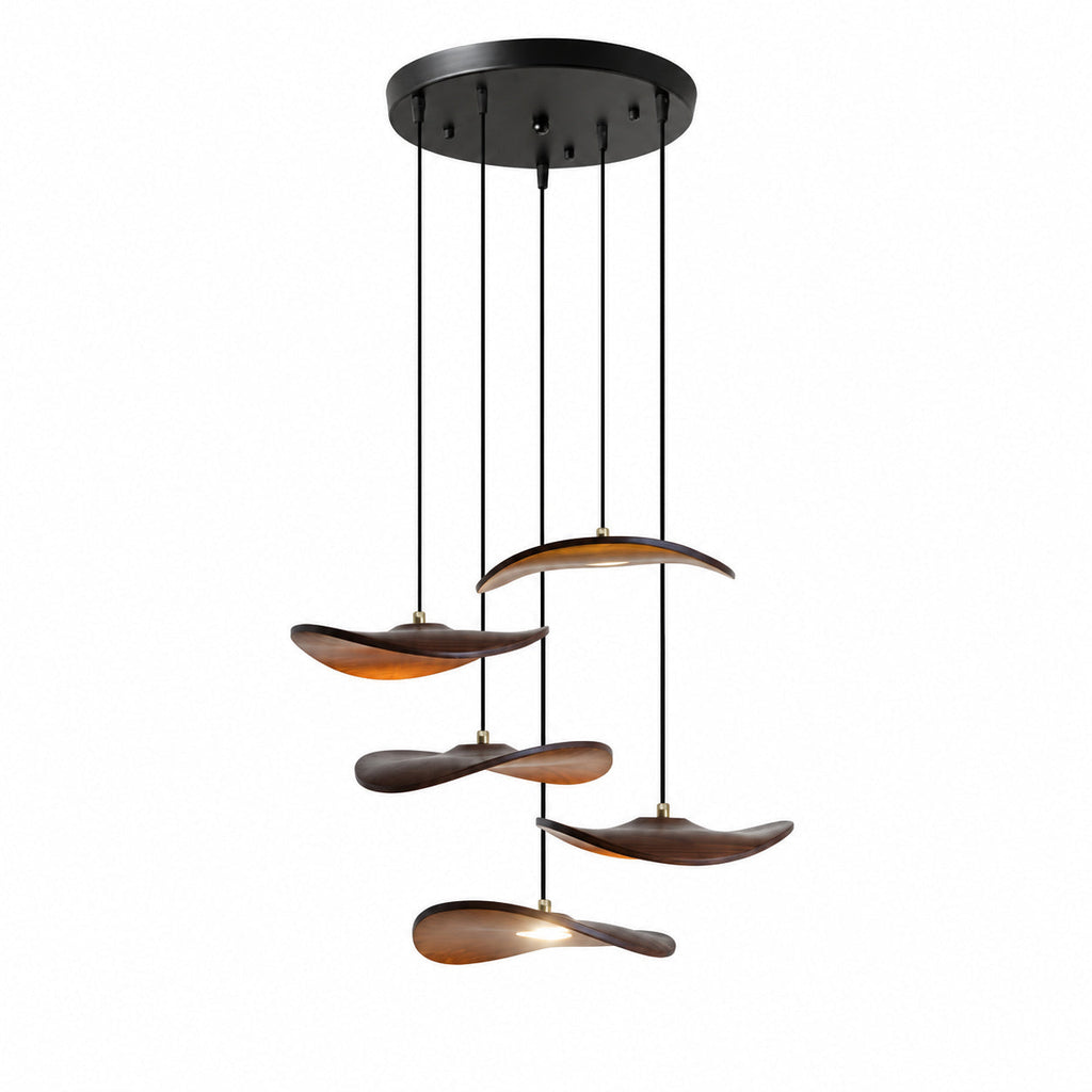 Gyre Wood Blade Chandelier