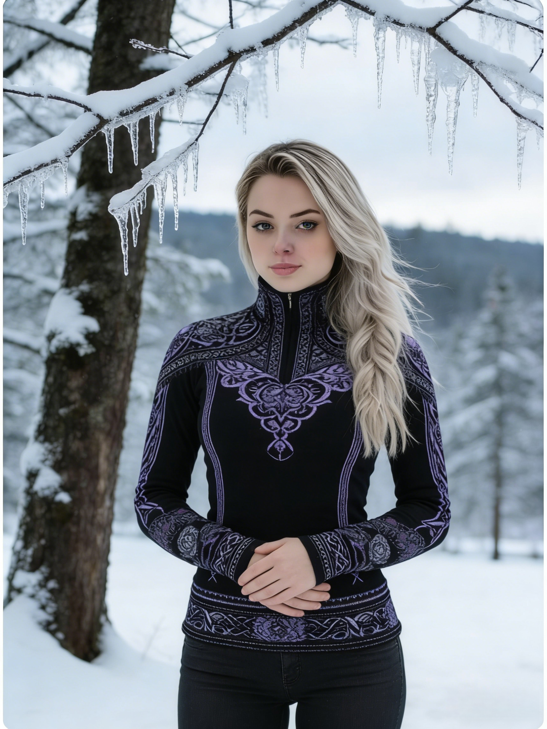 Damen Vintage Wikinger-Stil Keltischer Knoten Kunst Strickpullover Size S-5XL