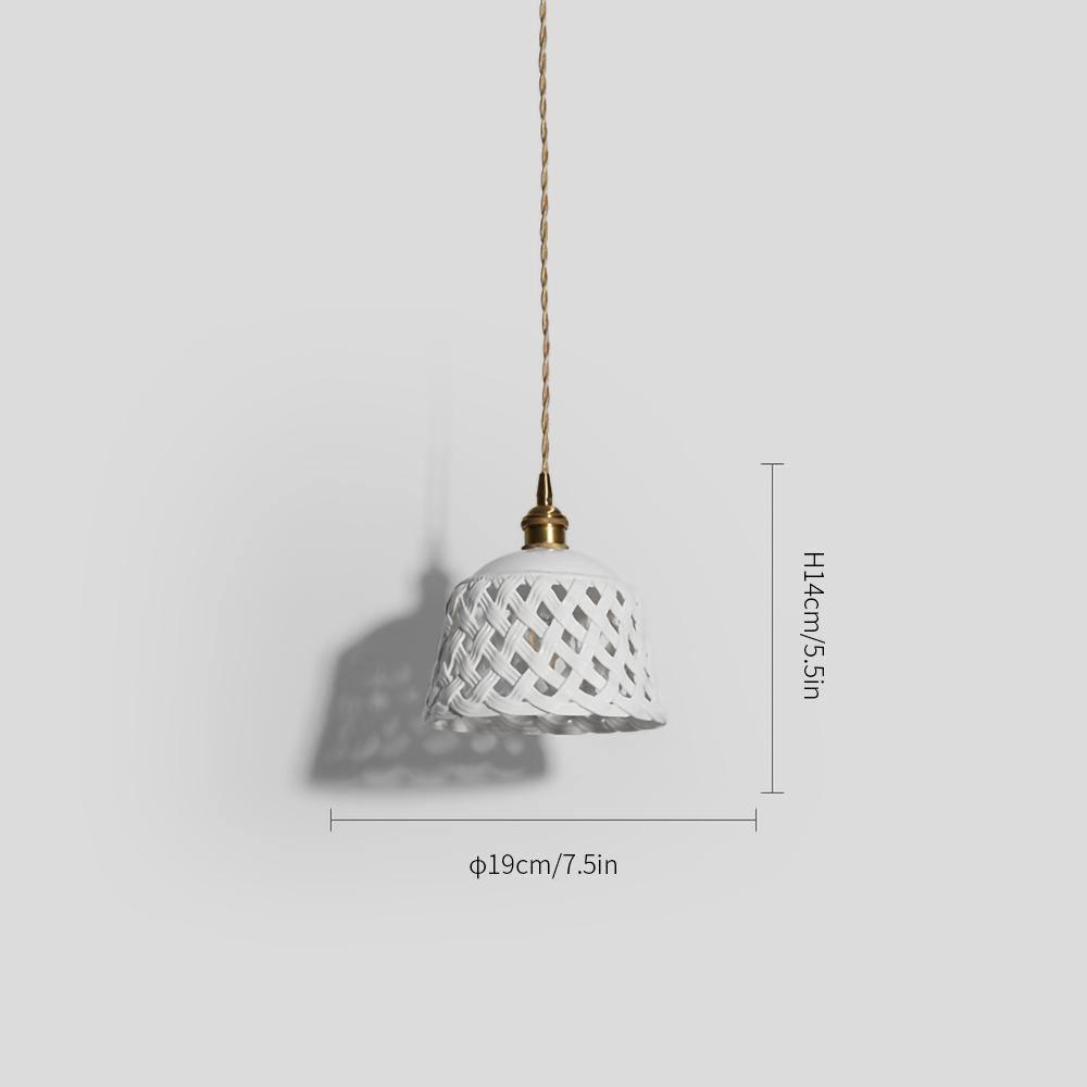 Openwork Ceramic Pendant Swag Light