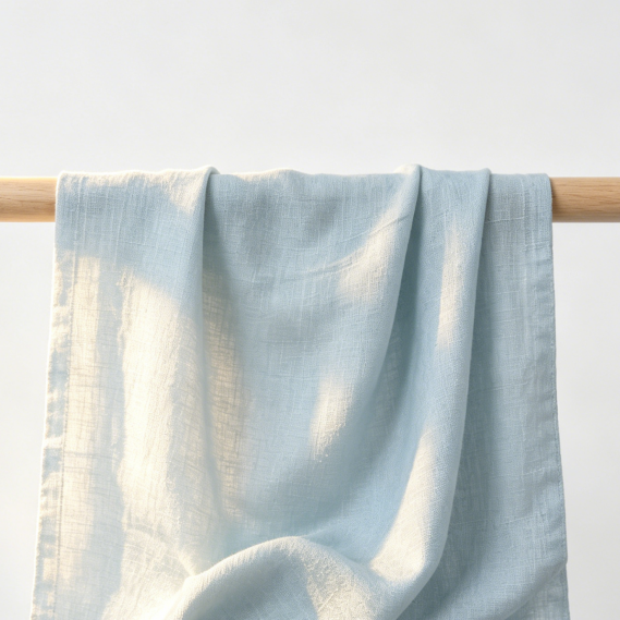 Meterware Tencel-Leinen Gemisch – Hochwertiger Stoff für Kleidung & Deko – 135 x 100 cm - Hellblau