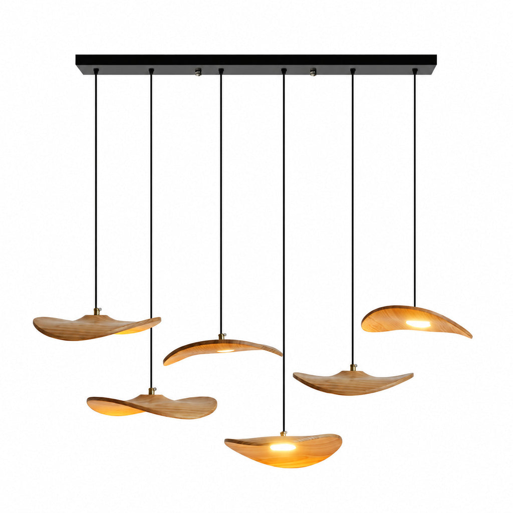 Gyre Wood Blade Chandelier