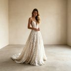 Elegantes Neckholder Abendkleid aus Satin – Stilvolles Bodenlanges Galakleid in Weiß