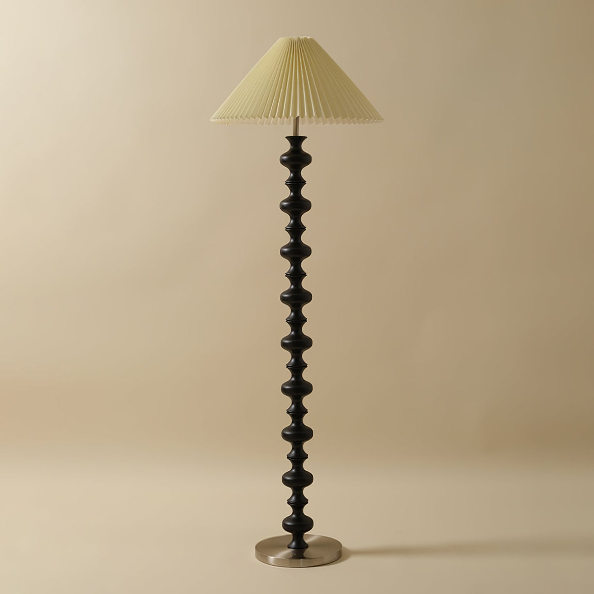 Sculpted Rhythm Wood Floor Lamp
