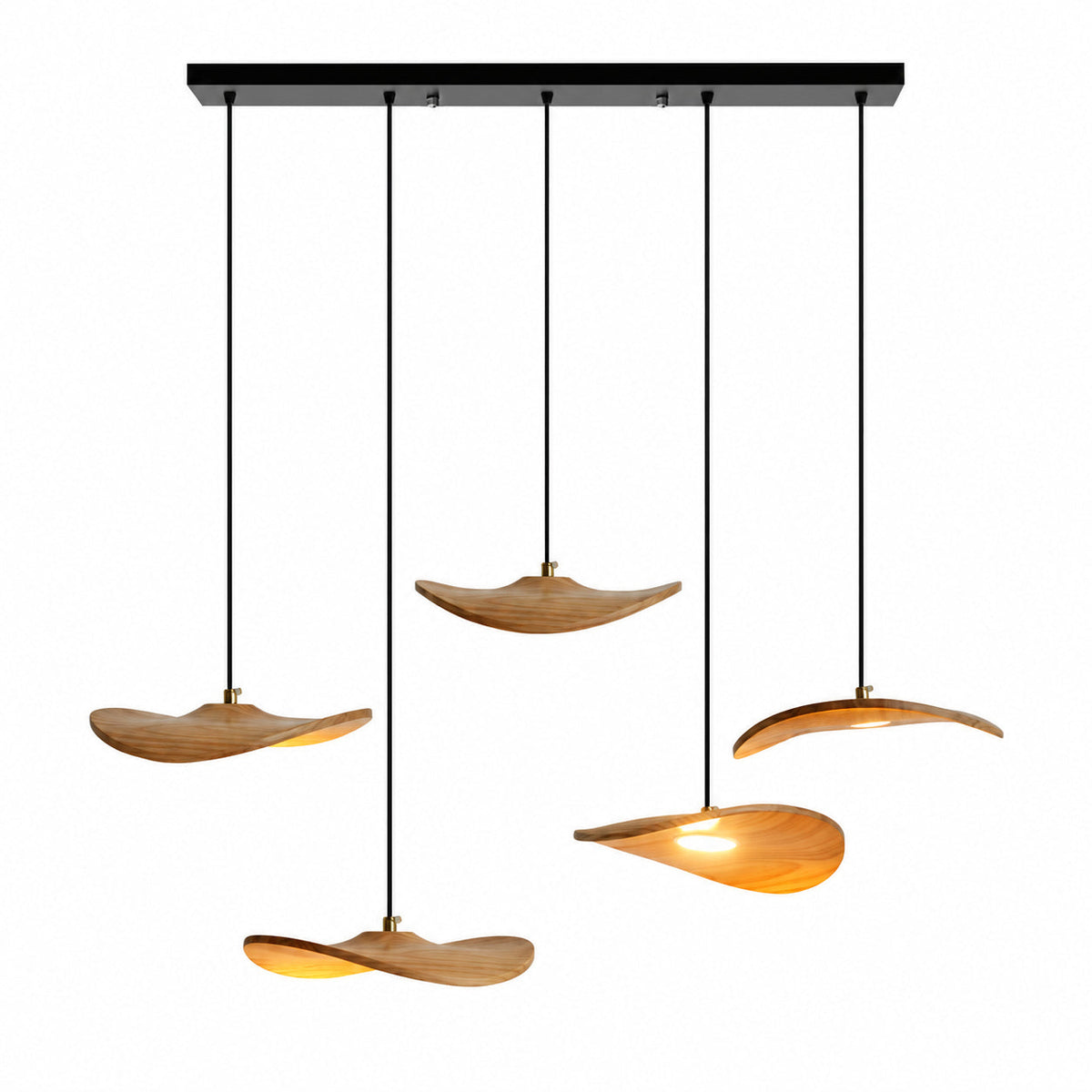 Gyre Wood Blade Chandelier