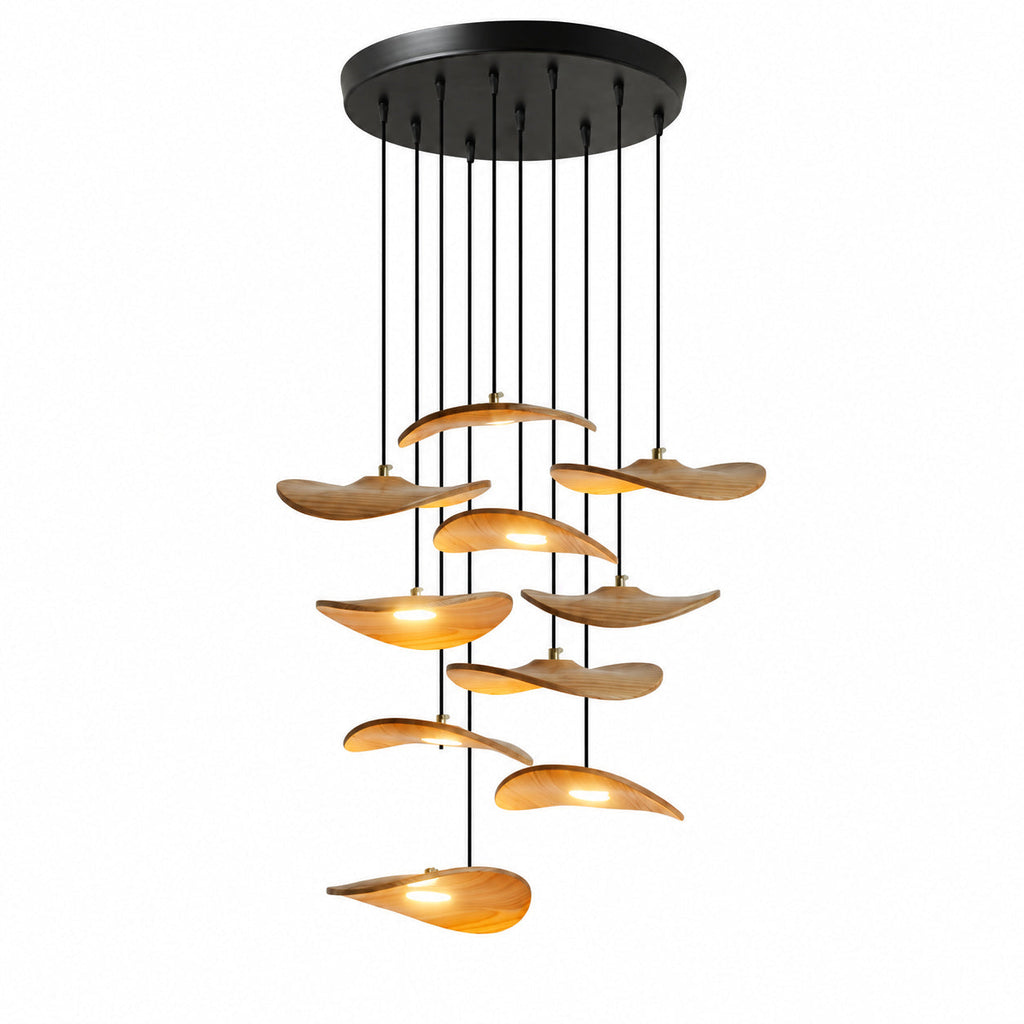 Gyre Wood Blade Chandelier