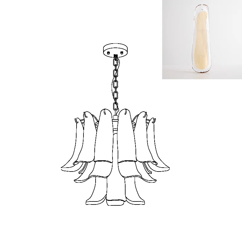 Murano Glass Leaf Chandelier