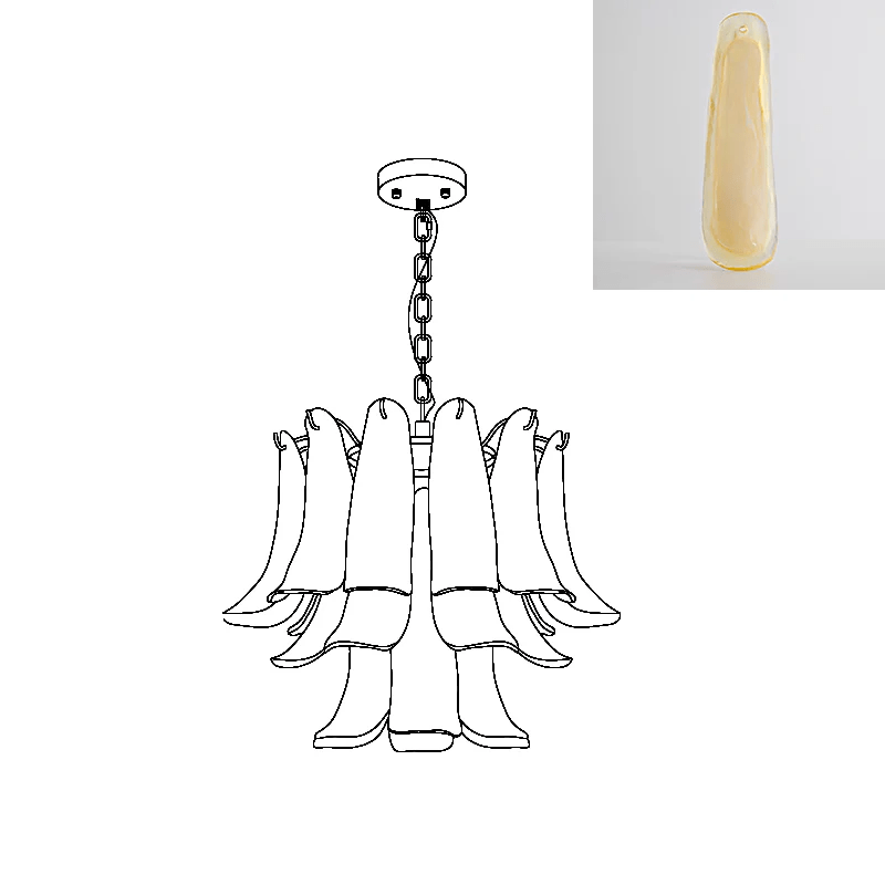 Murano Glass Leaf Chandelier