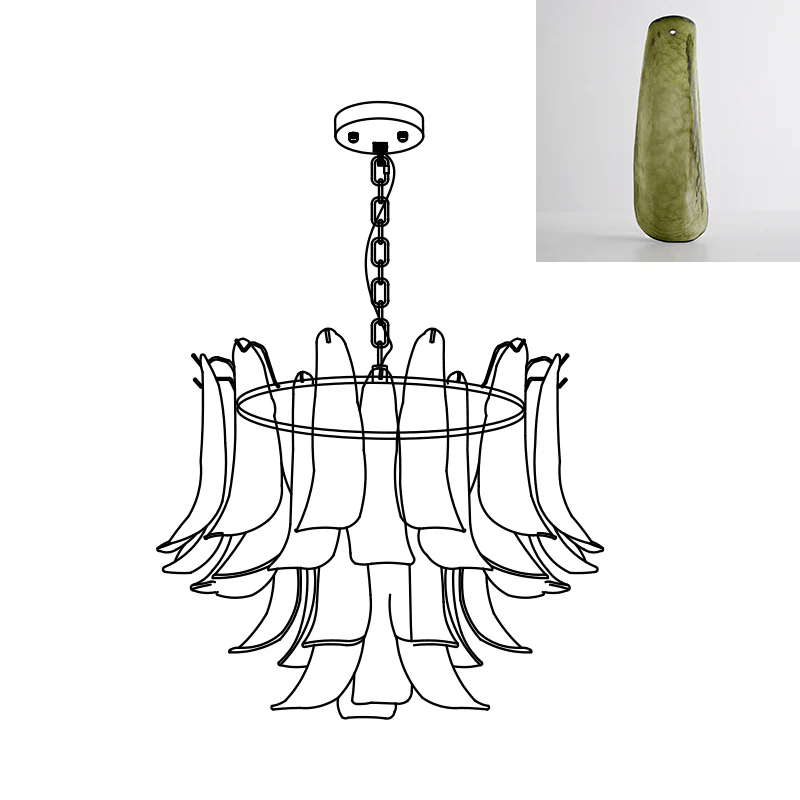 Murano Glass Leaf Chandelier