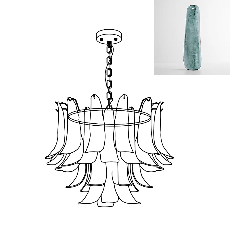 Murano Glass Leaf Chandelier