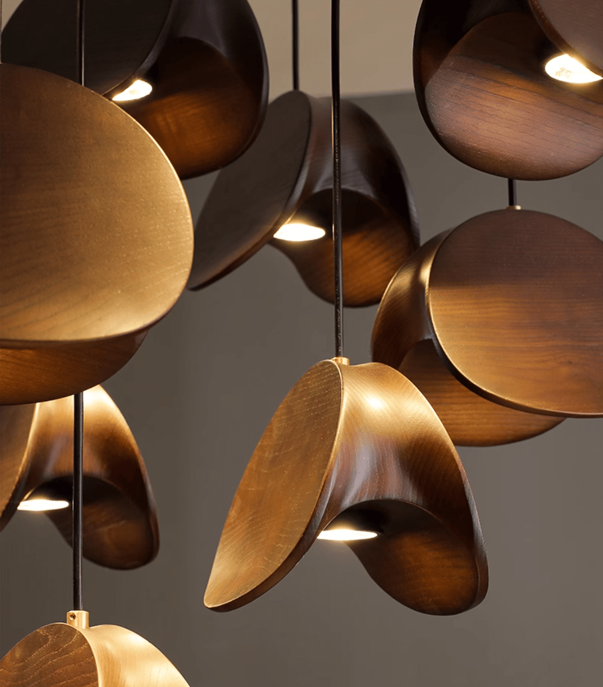 Orbit Fold Wood Pendant Light