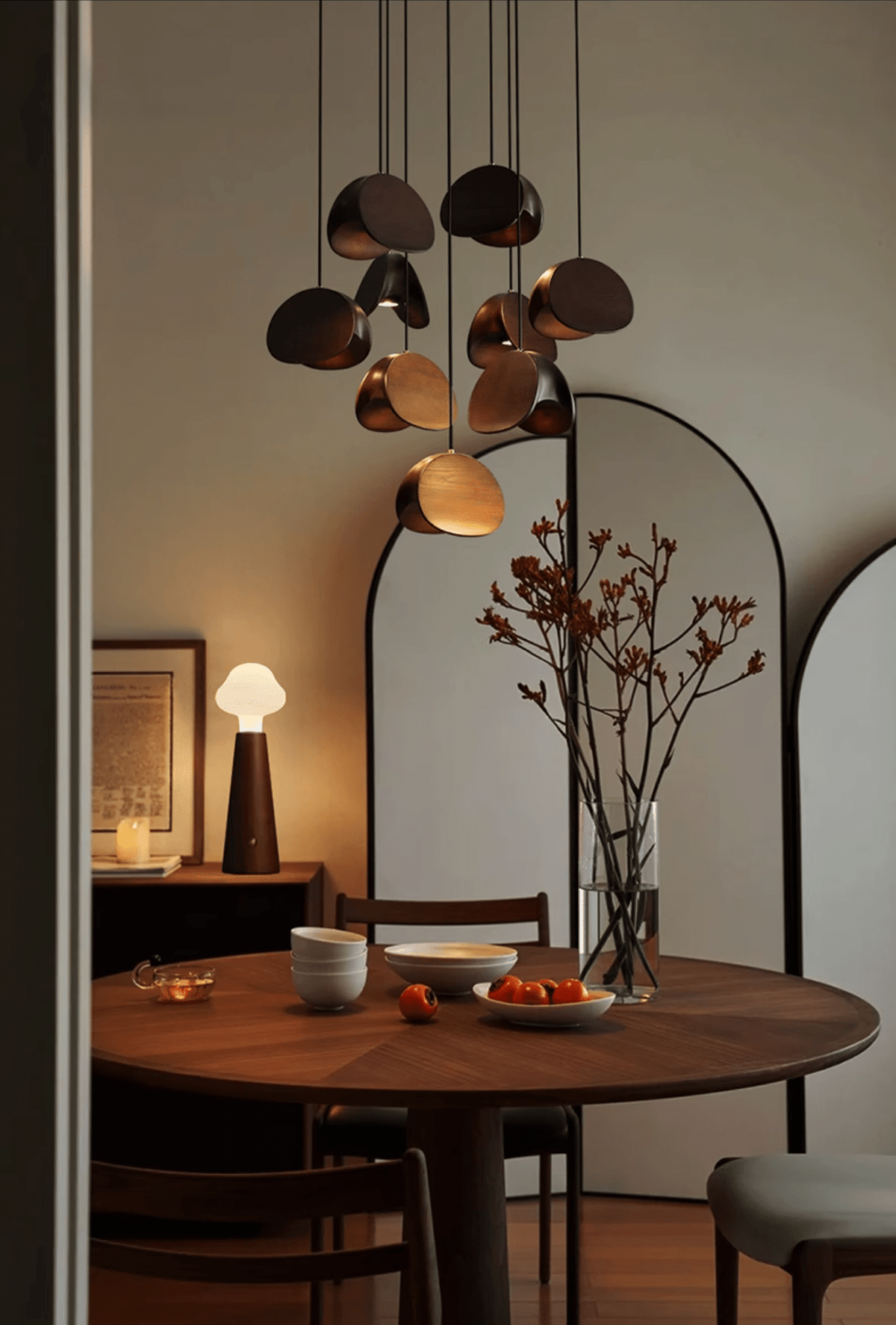 Orbit Fold Wood Pendant Light