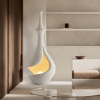 White Sere Vase Floor Lamp