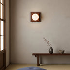 Wood Layered Globe Wall Sconce
