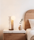 Terra Travertine Orb Table Lamp