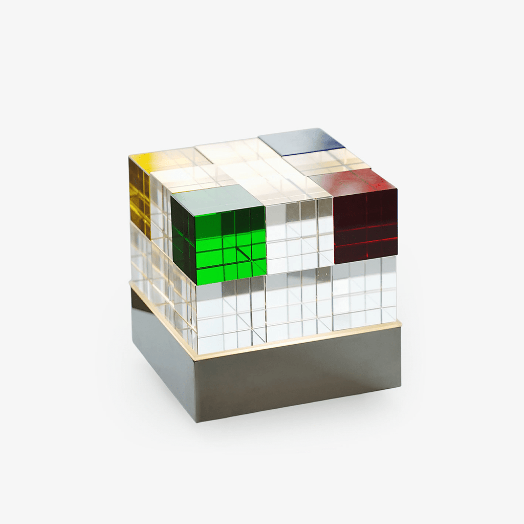 Colored Crystal Cube Table Lamp