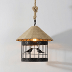 Retro Hemp Rope Interesting Pendant Light