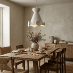 Sculptural Plaster Cone Pendant Lamp