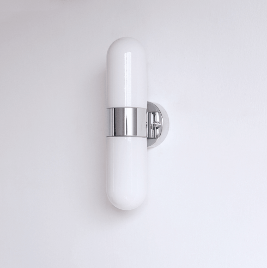 Vertical Capsule Glass Wall Sconce