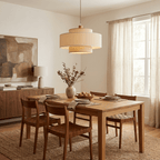 Tiered Linen Pendant Lamp