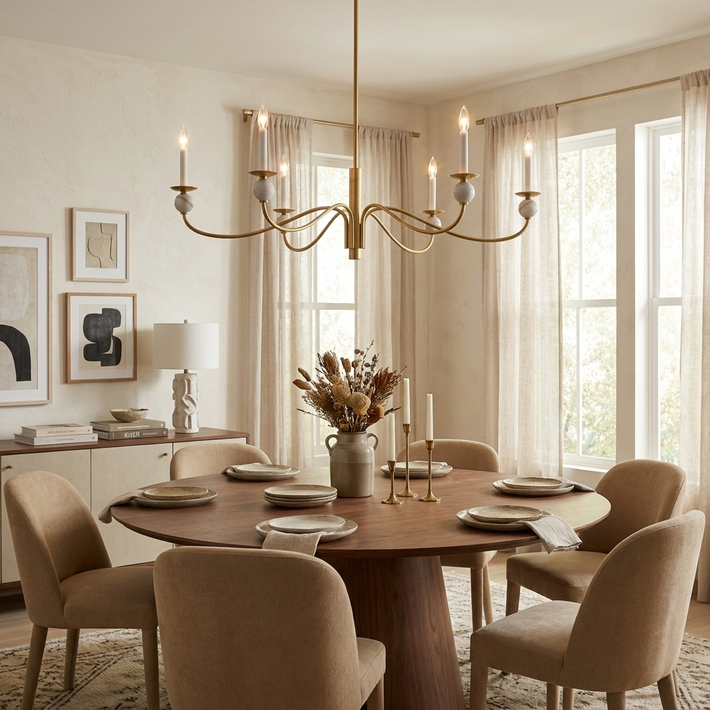 Linden Wave Arm Chandelier
