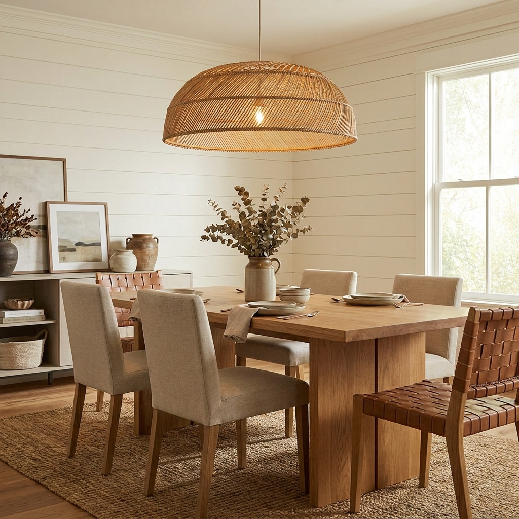 Saucer Woven Rattan Pendant Lamp