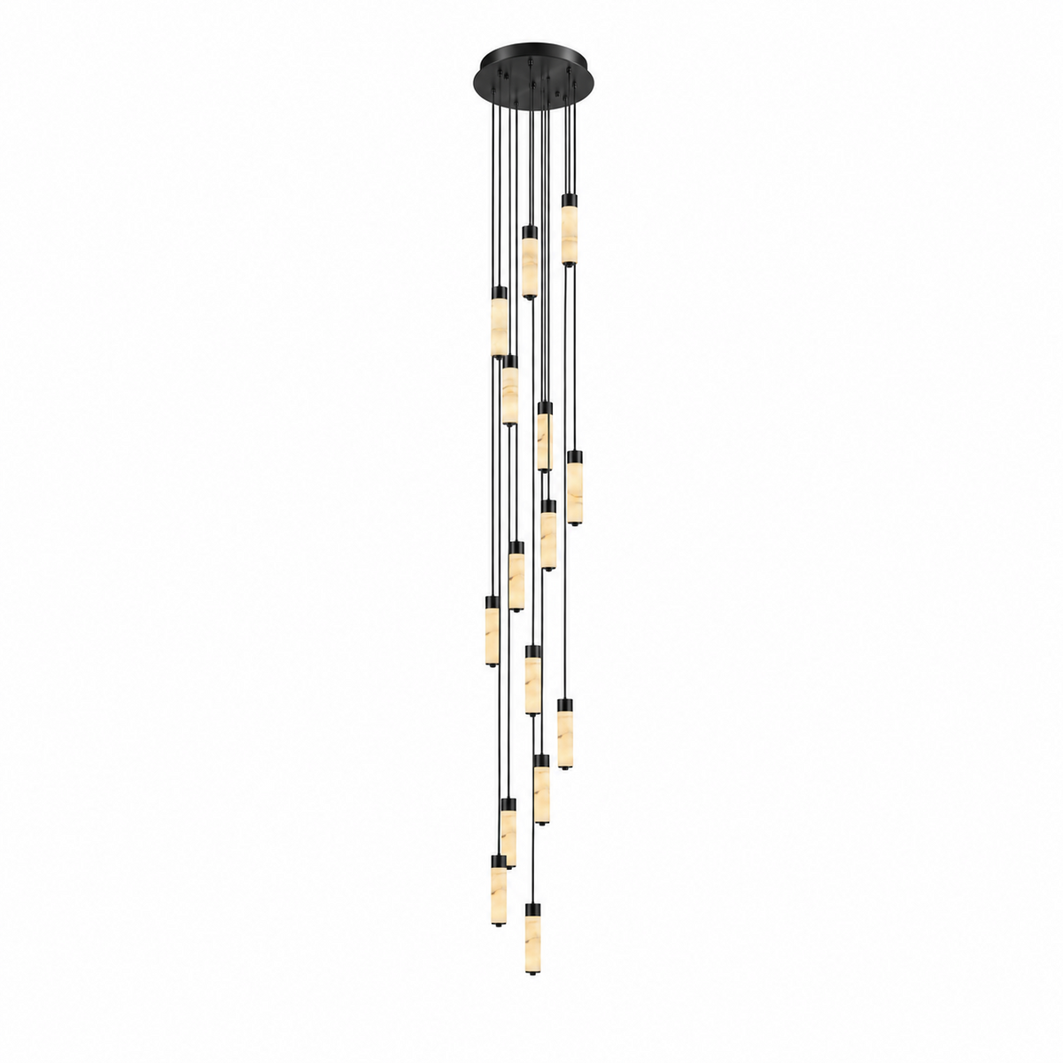 Helix Alabaster Column Chandelier