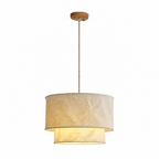 Flax Linen Drum Pendant Lamp