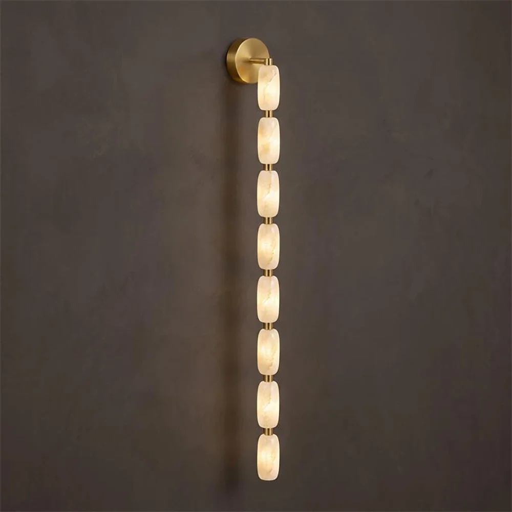 Chaplet Beaded Alabaster Wall Sconce