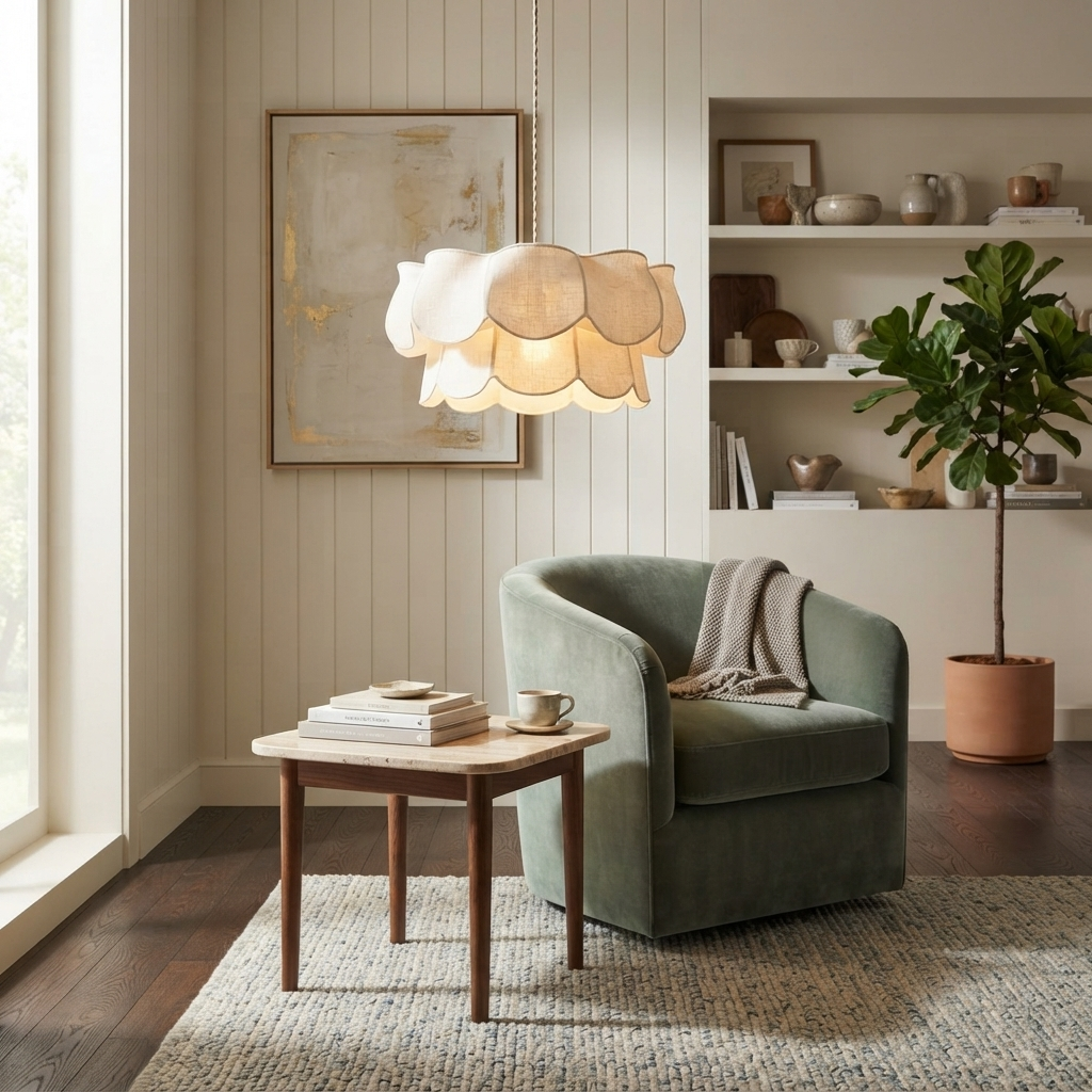 Camellia Fabric Pendant Lamp