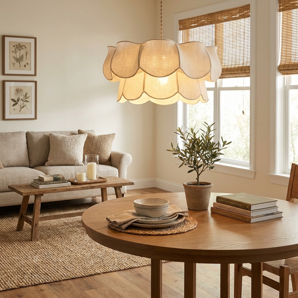 Camellia Fabric Pendant Lamp
