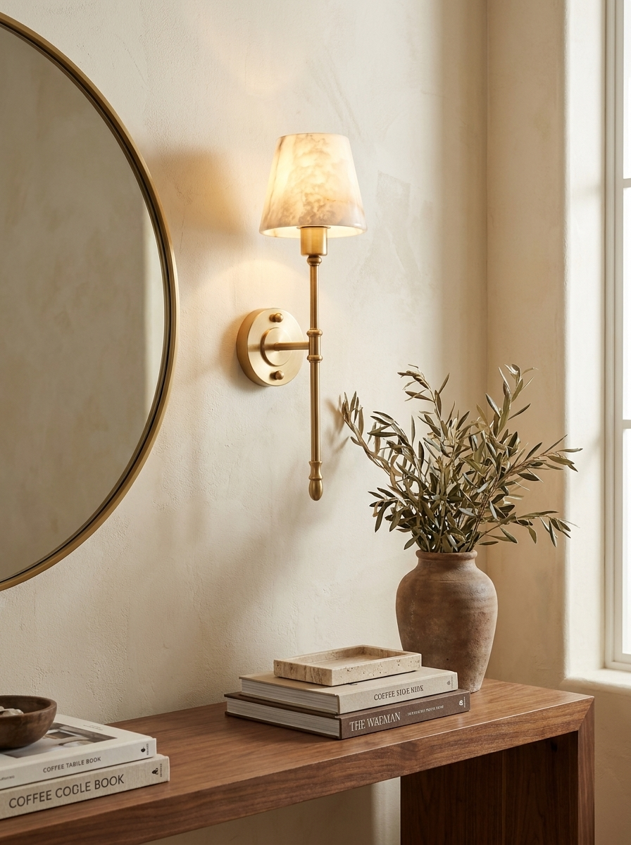 Quill Alabaster Wall Sconce