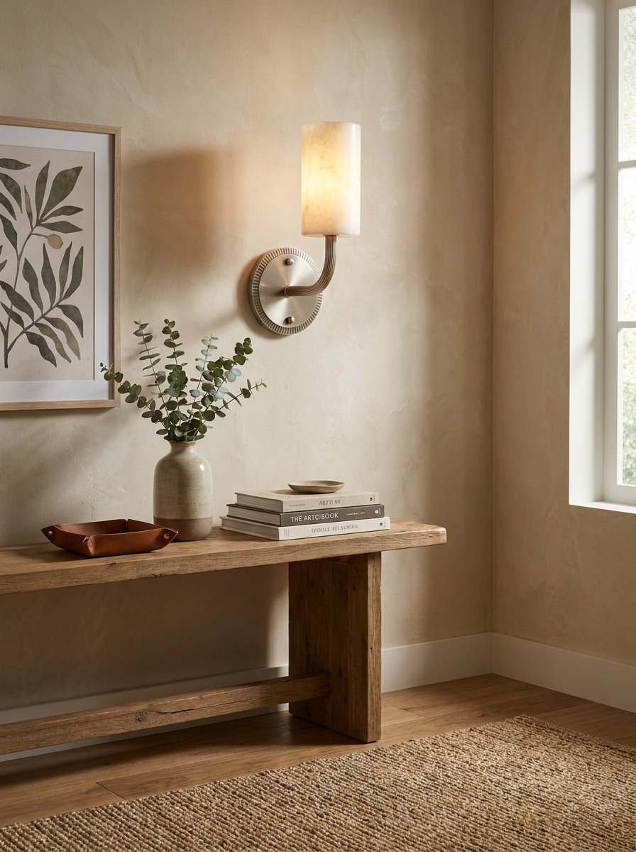 Rosette Alabaster Wall Sconce