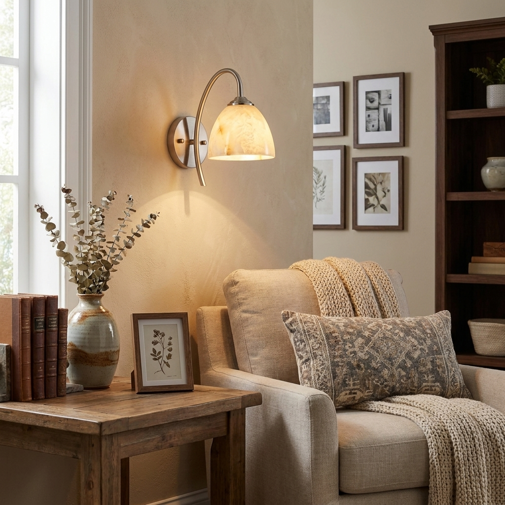 Harebell Alabaster Wall Sconce