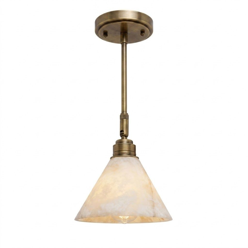 Thessa Alabaster Cone Pendant Light