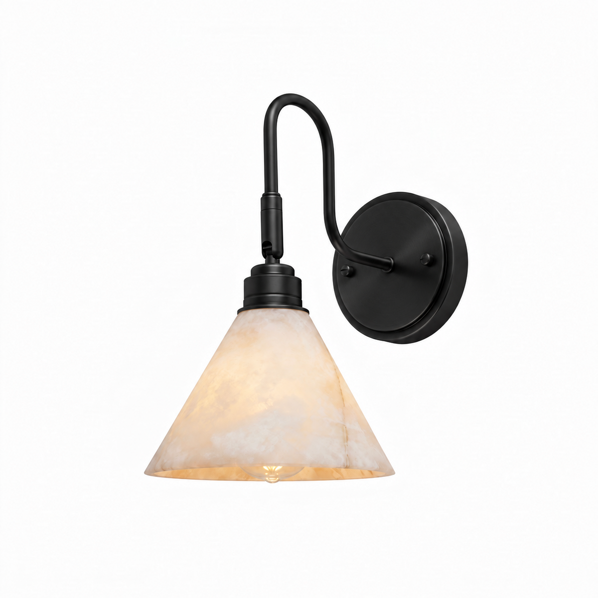 Thessa Alabaster Cone Wall Sconce