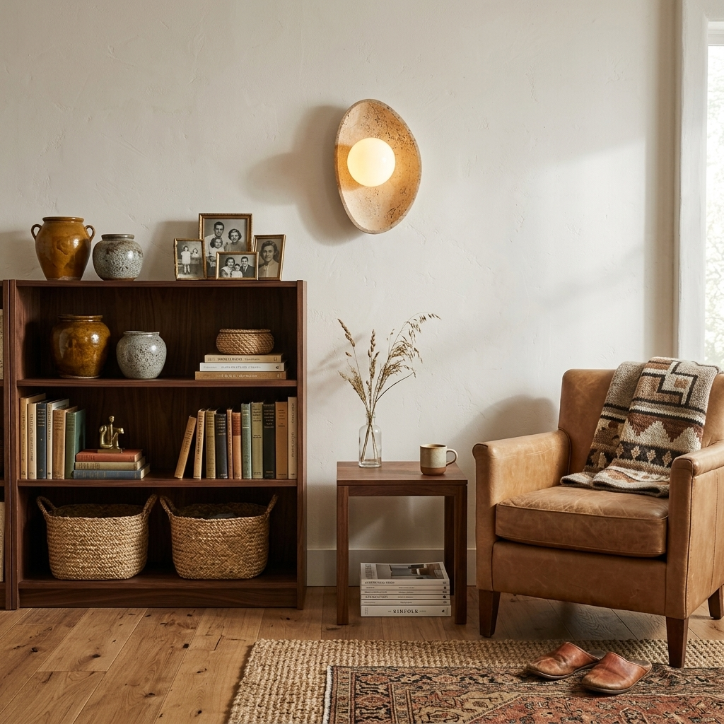 Ovella Travertine Pebble Wall Sconce