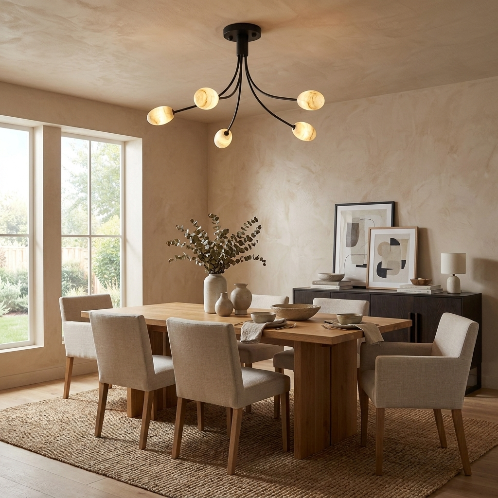 Pebrelle Alabaster Semi-Flush Ceiling Light