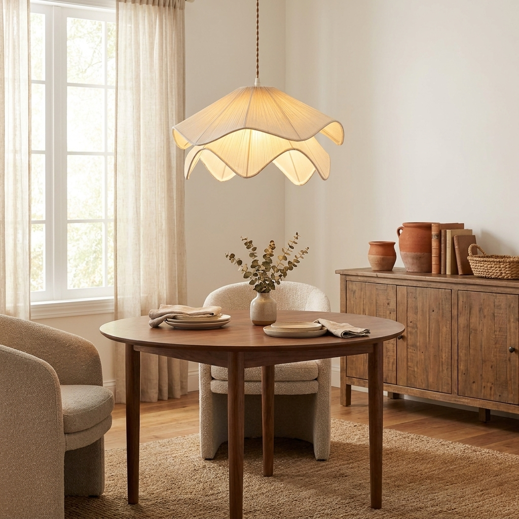 Ondulie Ruffle Fabric Pendant Light