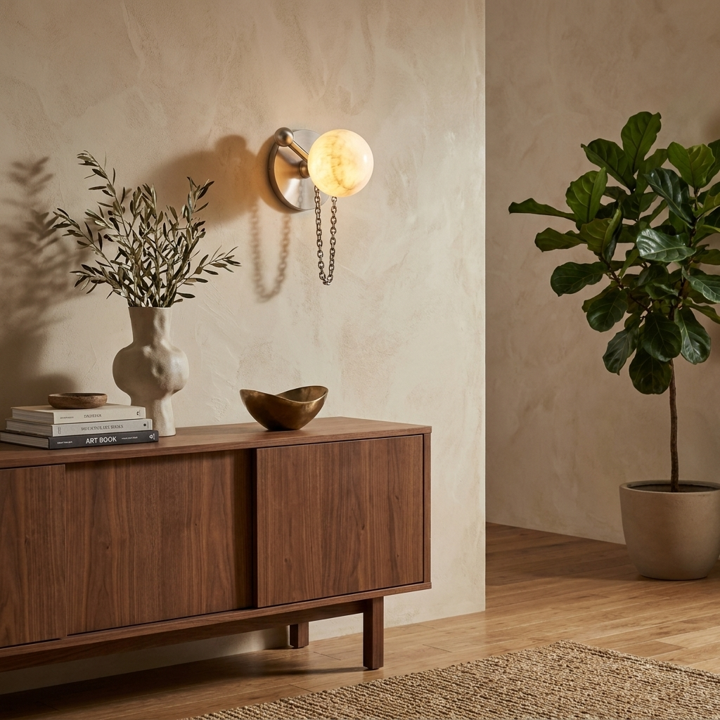 Catenelle Alabaster Chain Wall Sconce
