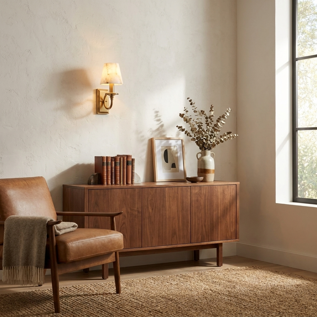 Ambrevil Alabaster Shade Wall Sconce