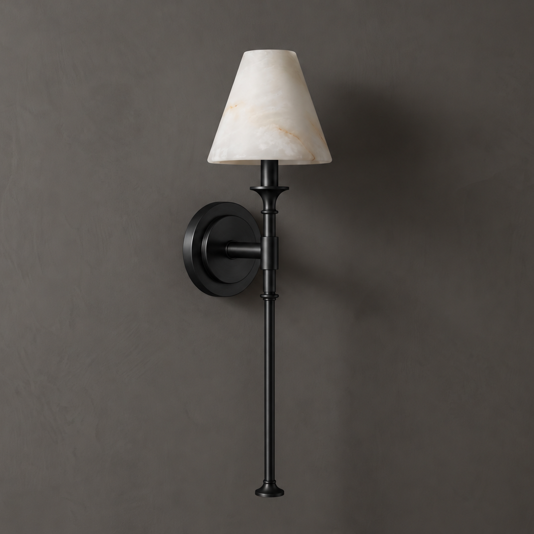 Peruvelle Alabaster Torch Wall Sconce