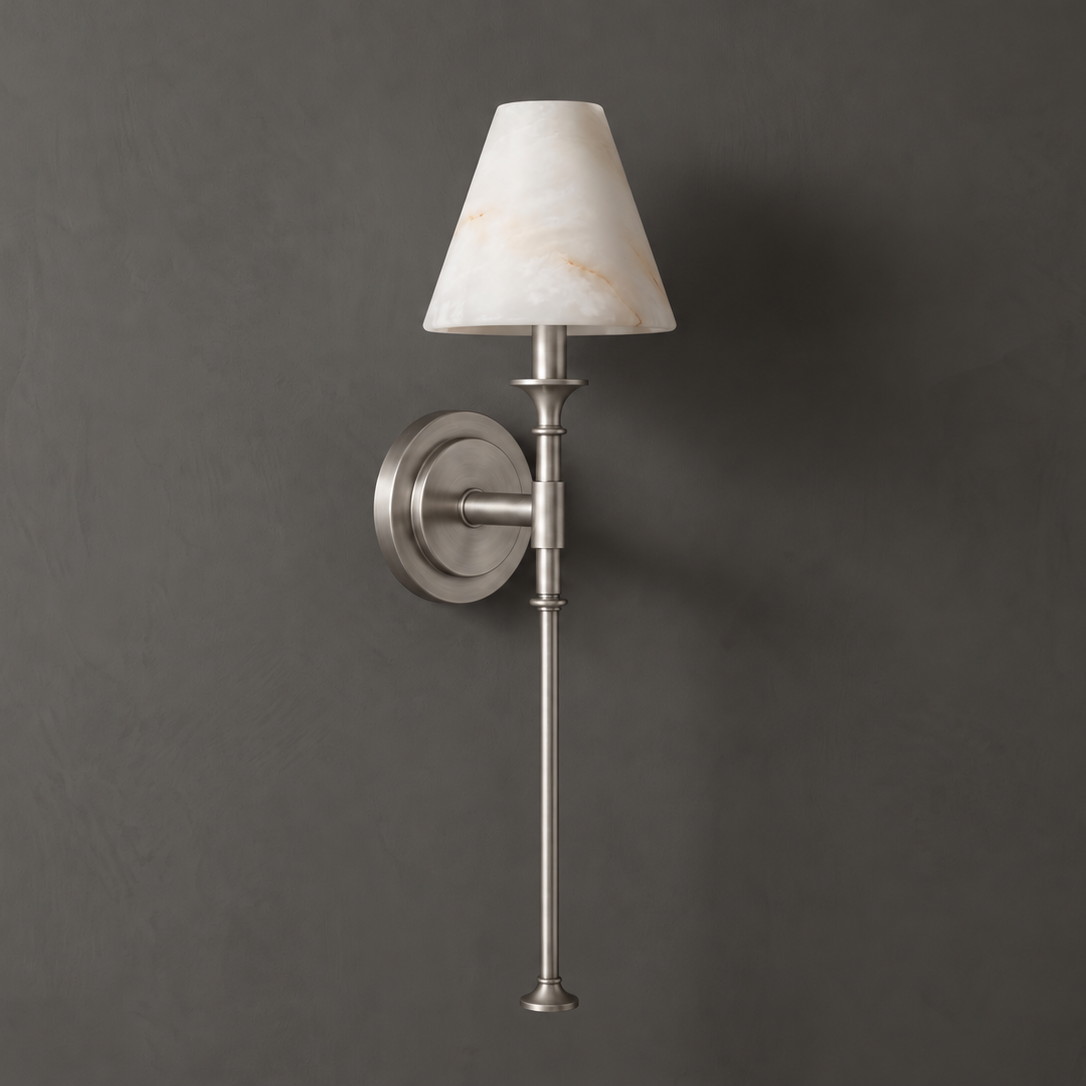 Peruvelle Alabaster Torch Wall Sconce