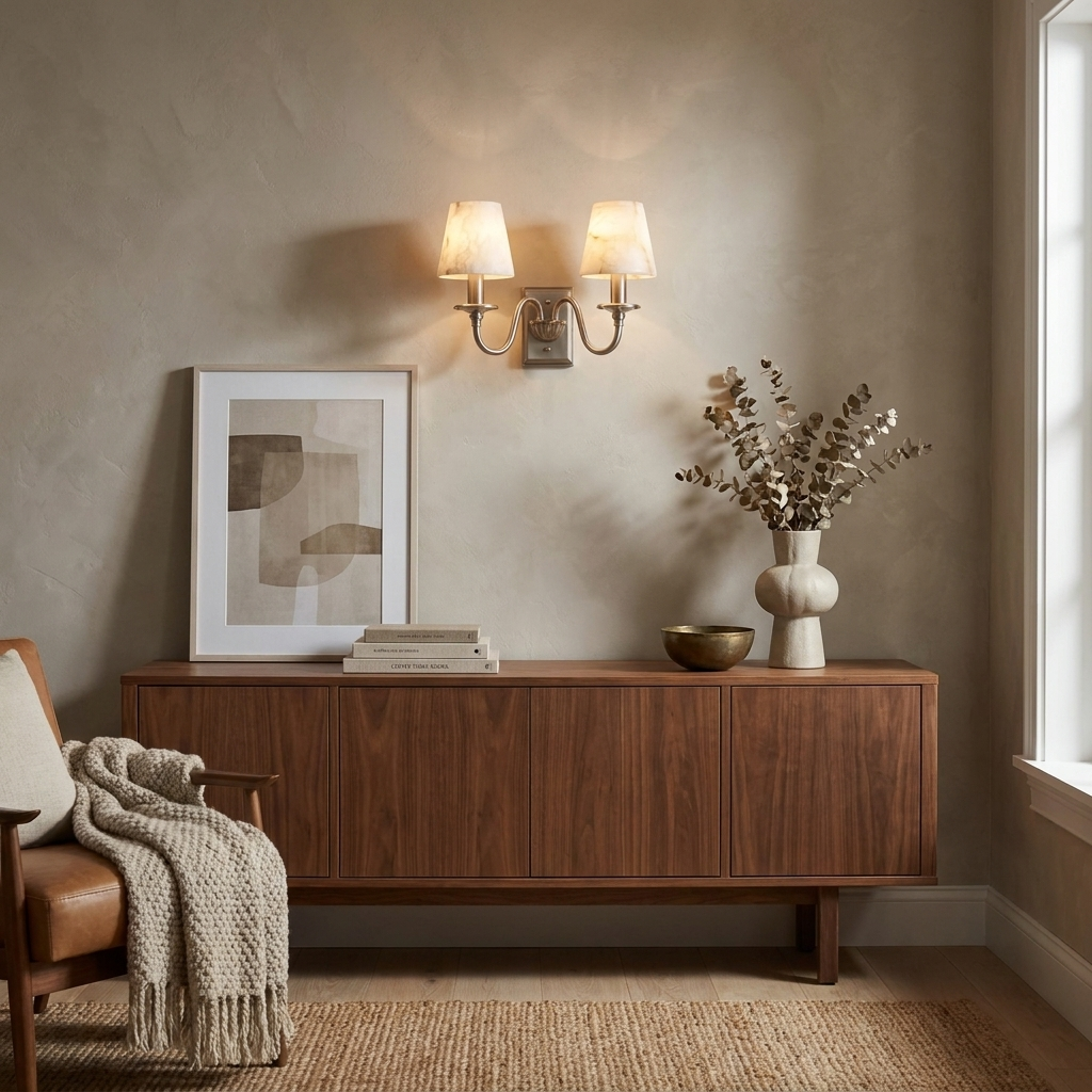 Ambrevil Alabaster Double Wall Sconce