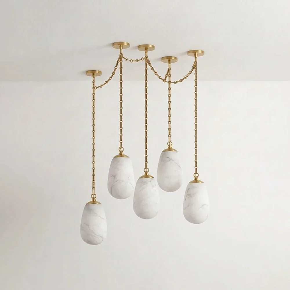 Lanterelle Alabaster Chain Chandelier