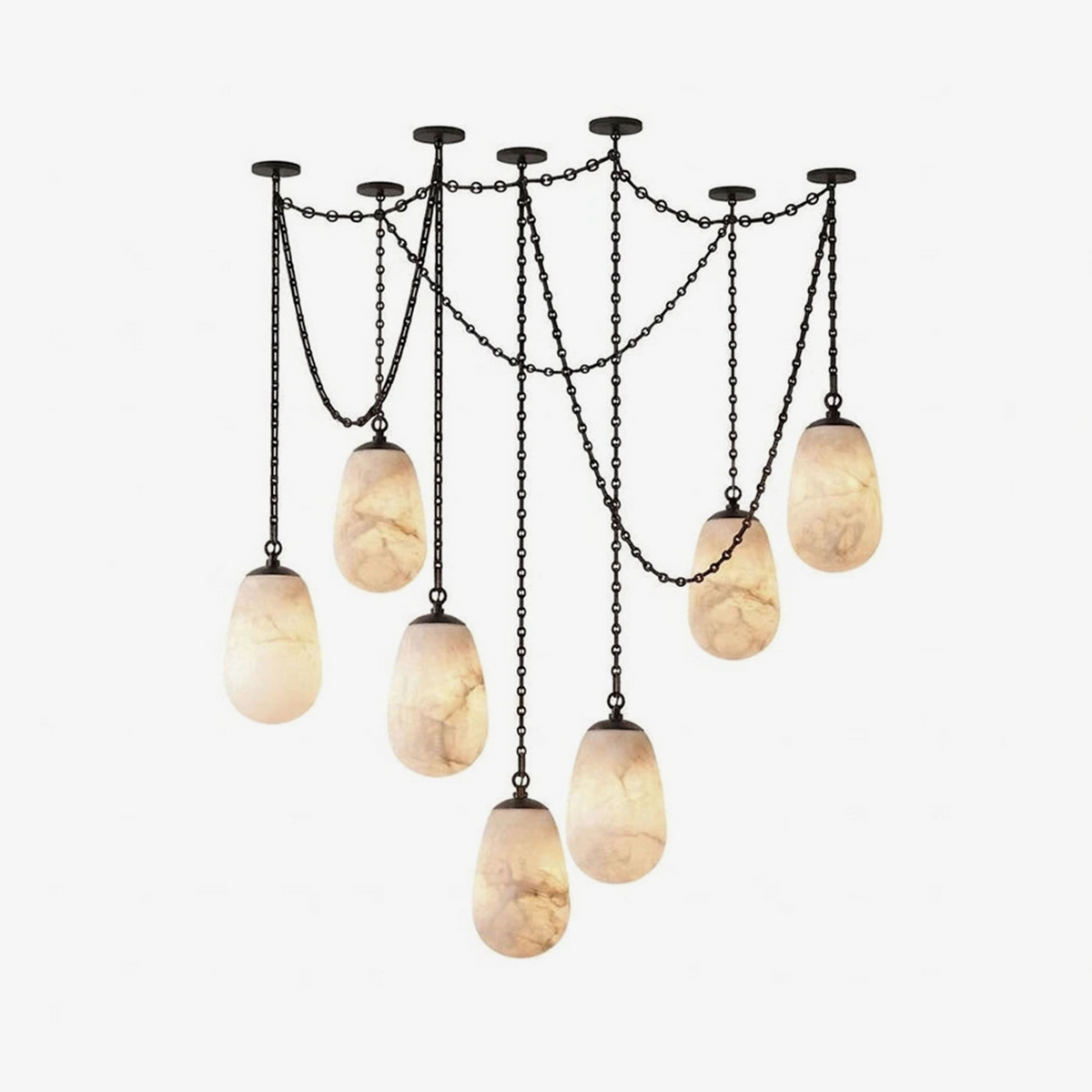 Lanterelle Alabaster Chain Chandelier